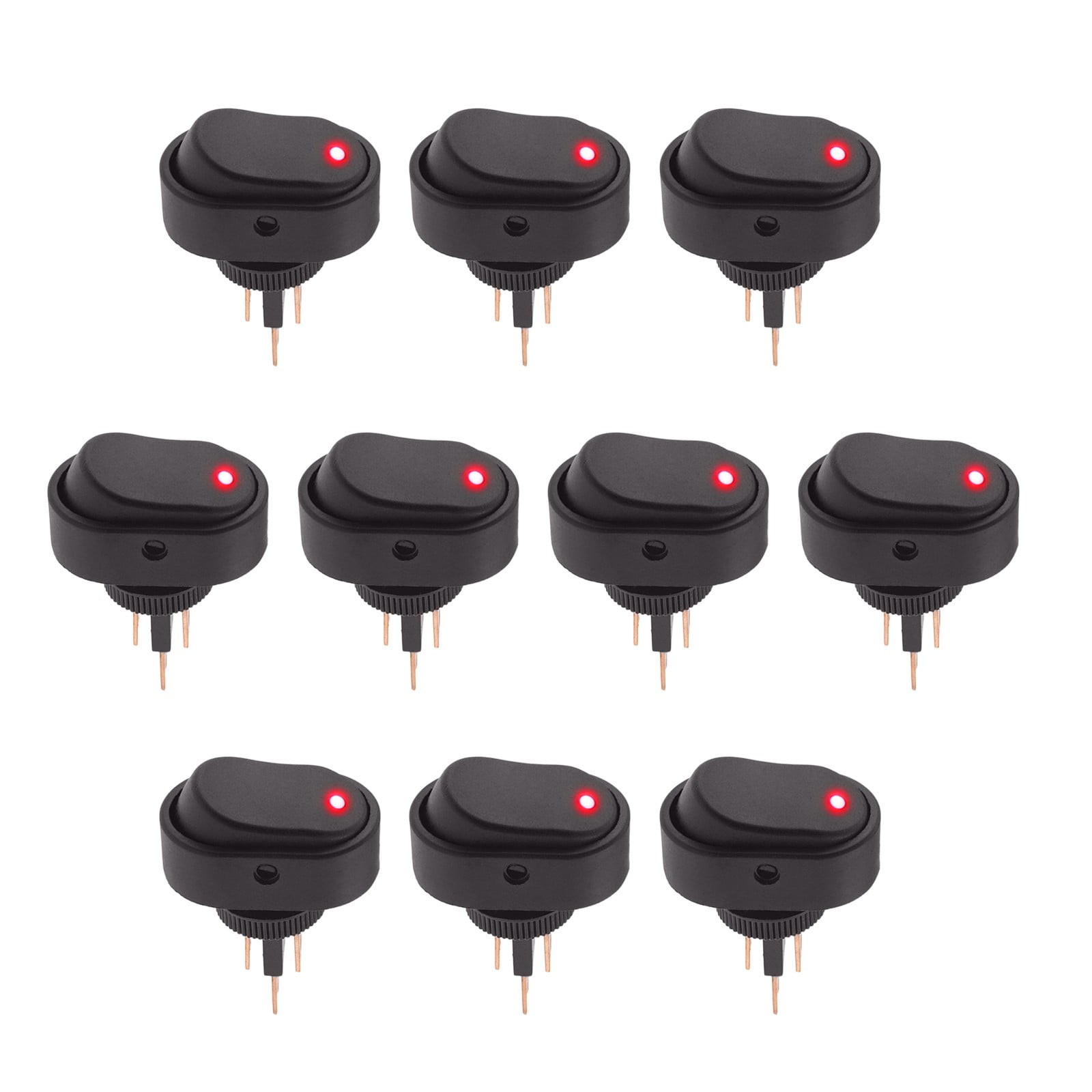 RANMEI 10pcs ASW 20D Car Boat Rocker Switch 30A 12V switch LED light