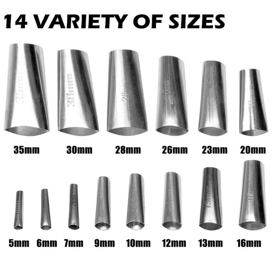 RANMEI 14Pcs Stainless Steel Caulk Nozzle Applicator Caulking Finisher Glue Silicone Sealant Finishing Tool Construction Tools