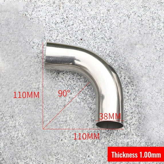 RANMEI 1Pc 32/38/51Mm Stainless Steel Thin Pipe Exhaust Pipe Elbow 90 Degree Elbow Accessories Pipeline Installation Repair Parts