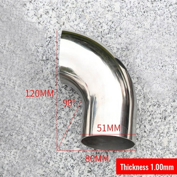 RANMEI 1Pc 32/38/51Mm Stainless Steel Thin Pipe Exhaust Pipe Elbow 90 Degree Elbow Accessories Pipeline Installation Repair Parts