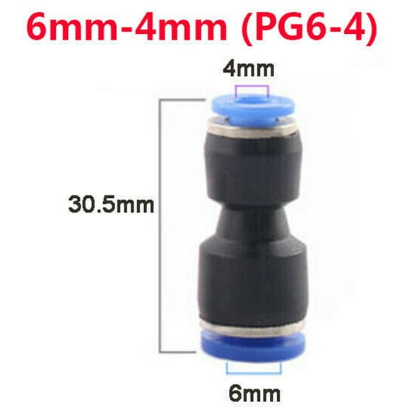 RANMEI 1Pc Pipe Fittings Reducer Straight Push-In Fittings Pneumatic Line Tube Hose Connector 4Mm To 16Mm Valve Parts Home Improvement