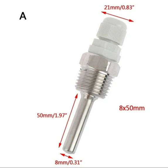 RANMEI 1Pc Sensor Housing 4-Way Stainless Steel Thermowell 1/2"Npt Threads Probe For Water Tank Protective Shell Solar Energy