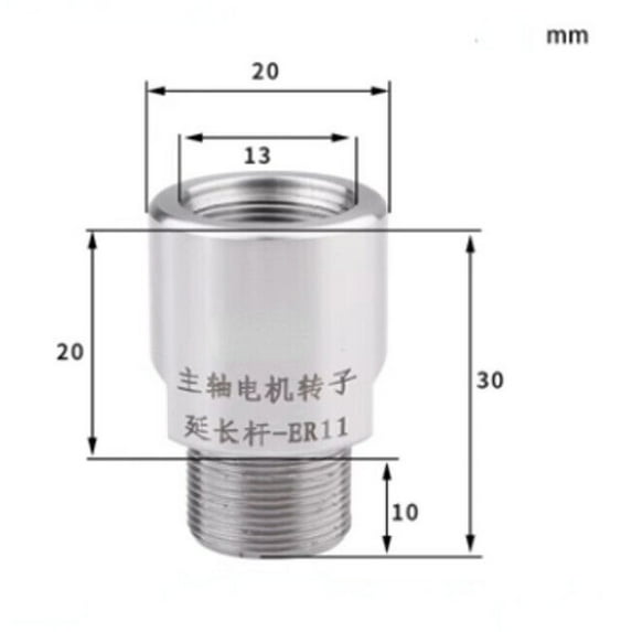 RANMEI 1Pcs Thread Adapter Er11 Er16 Er20 Er25 Er32 Collet Chuck Spindle For Motor Rotor Er Chuck Nut Conversion Joint Workholding
