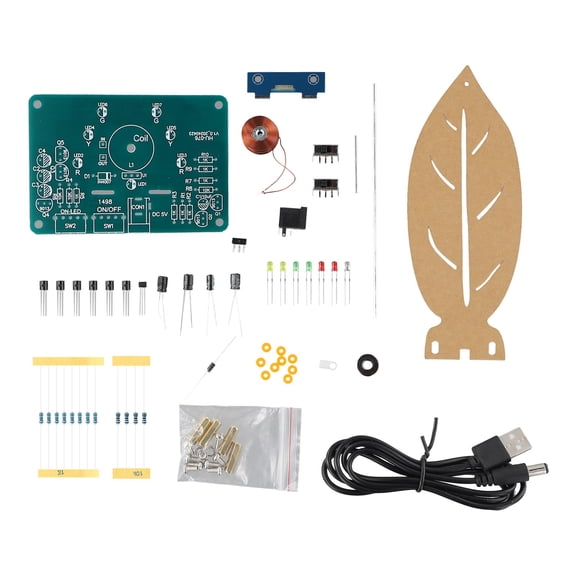 RANMEI 1Set Electromagnetic Swing Soldering Project Kit Diy Leaf Swing Magnetic Levitation Electronic Kit Soldering Practice With Led