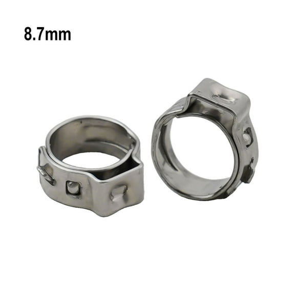 RANMEI 25Pcs Stainless Steel Hose Clamps Single Ear Stepless For Sealing Various Hoses Clamps Cinch Clamp Rings