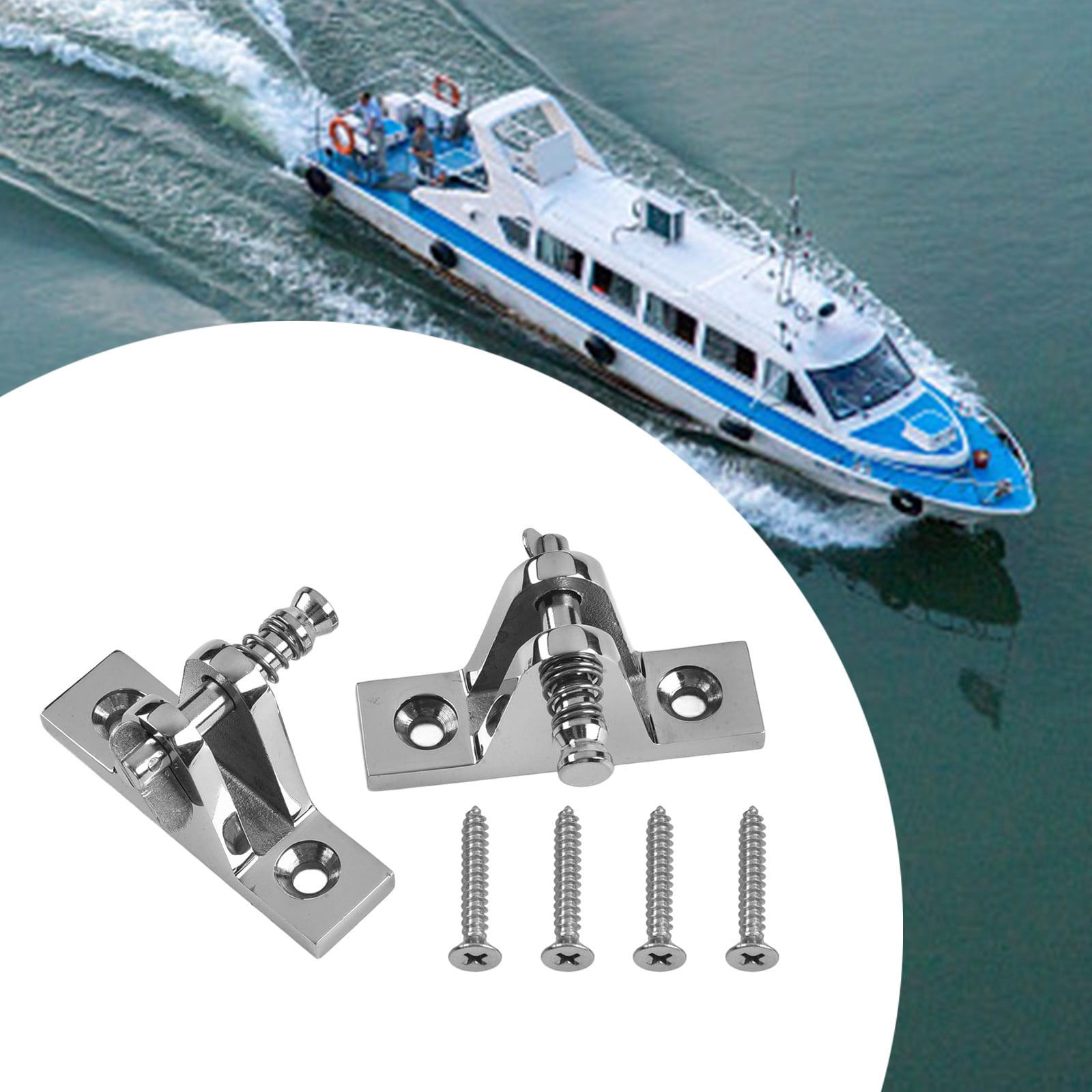 Qiilu Stainless Steel Marine Deck Hinge Mount For Bimini Top - 316 Grade, No Drill Installation, Silver Finish - Boat Hardware - View #5