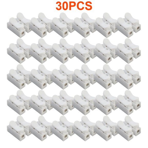 RANMEI 30Pcs Ch2 Spring Quick Wire Connector Cable Clamp Terminal Block Led Strip Light Terminal Strips Or Conductor Soldering Parts