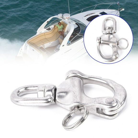 RANMEI 316 Stainless Steel Swivel Shackle Quick Release Boat Anchor Chain Eye Shackle Swivel Snap Hook For Marine Boat Yacht Hardware