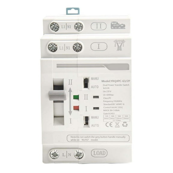 RANMEI 32-63A Transfer Switch Automatic Transfer Switch Manual Mode Pc Grade Isolation Rated Working Current Automatic Mode