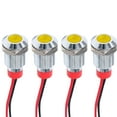 thumbnail image 1 of RANMEI 4 Pcs 10Mm Led Indicator Light 12-24V Waterproof Signal Light Metal Panel Light, 1 of 9