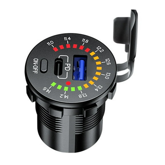 RANMEI 45W Dual Usb Charger Socket With Led Voltmeter Switch Pc Usb Socket For Test, Measurement Tool Accessory