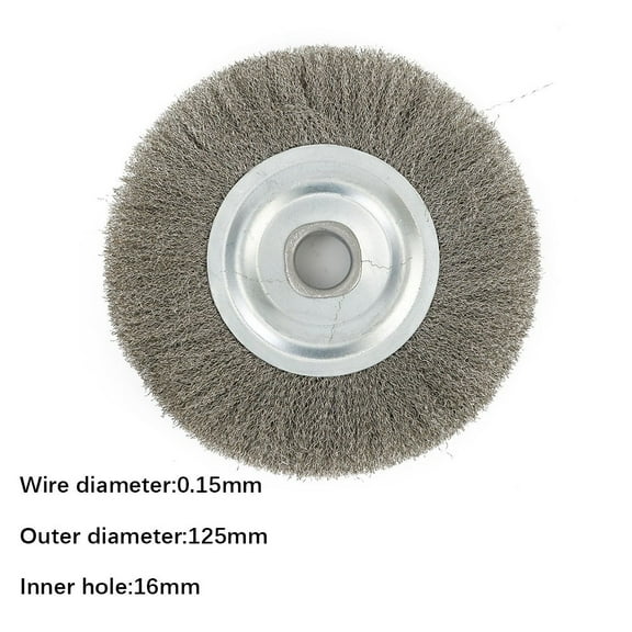 RANMEI 5Inch Crimped Stainless Steel Wire Wheel Brush Bench Grinder Abrasive 16Mm Hole Crimped Stainless Steel Wire Wheel For Deburring