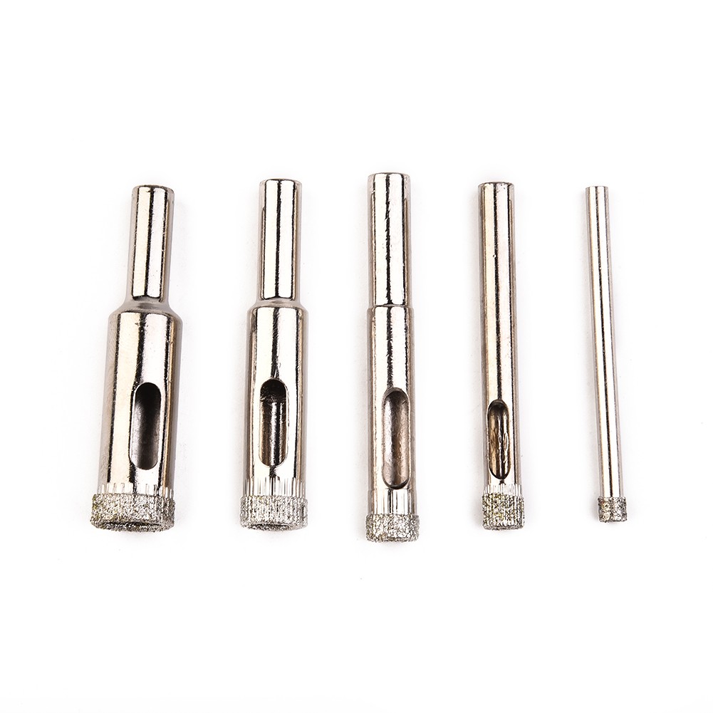 RANMEI 5PC Diamond Tipped Holesaw Drill Bit Set Tile Marble Slate Glass