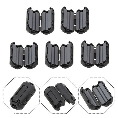 RANMEI 5Pcs Ferrite Core Noise Suppression 3.5/5/7/9/13Mm Toroidal Core Ferrite Bead Clip Choke Cable Clips Wiring Accessories