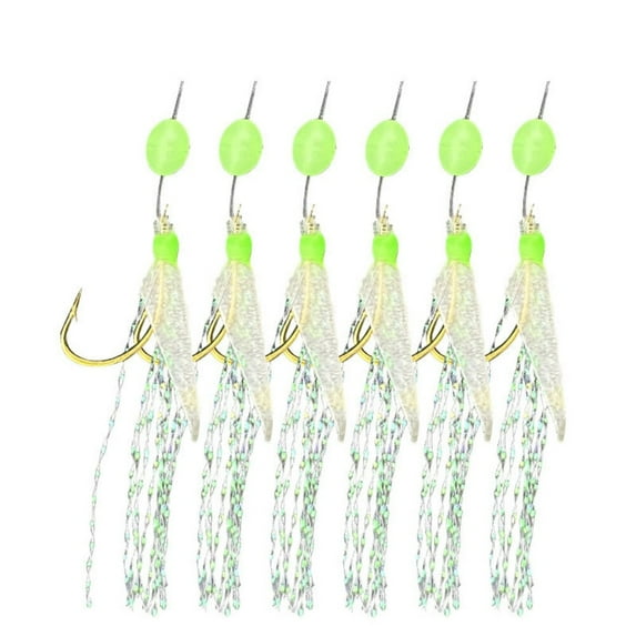 RANMEI 5Pcs For Sabiki Soft Fishing Lure Rigs Bait Jigs Saltwater Artificial Fishing Lures With Hook Feather Lure Herring Fishing Bait