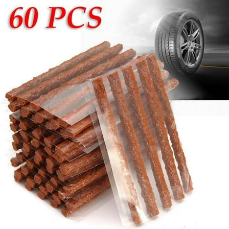 RANMEI 60Pcs Car Vehicle Brown Tire Rubber Strip Tyre Repair Plug Tubeless Seal Patch