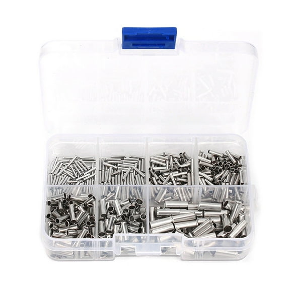 RANMEI 700Pcs Wire Copper Crimp Fitting Ferrules 22-10 Awg Connector Terminals Non-Insulated Butt Connector End Terminals For Appliance