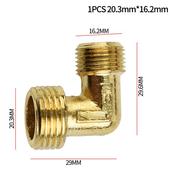 RANMEI Air Compressor Pump Elbow Unloader Valve Thread Brass 16.5Mm Male To Male Check Valve Elbow Coupler Replacement For Air Pump