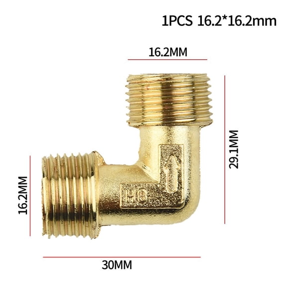 RANMEI Air Compressor Pump Elbow Unloader Valve Thread Brass 16.5Mm Male To Male Check Valve Elbow Coupler Replacement For Air Pump