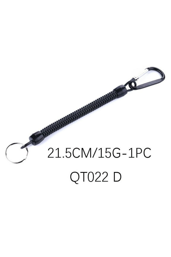Carabiner Anti-Lost Rope Security Keychain Fishing Gear Take-Up Cord Fishing Gadgets Spring Rope Metal Buckle Safety Belt Clip