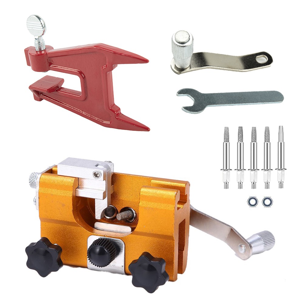 RANMEI Chainsaw Chain Sharpening Jig Metal HandCrank Fast Sharpener