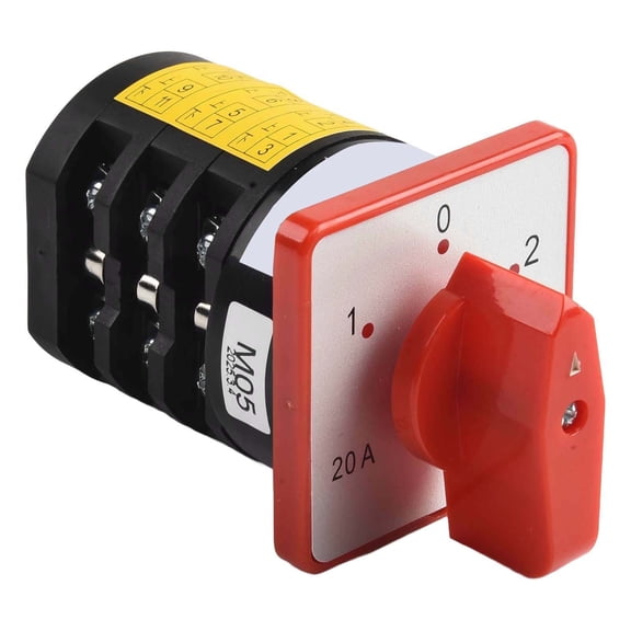 RANMEI Changeover Switch Knob Control Selector Switch 380V 4 Section 3 Position