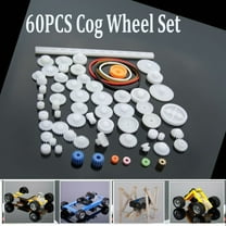 RANMEI Cog Wheel Plastic Gear Pulley Kit For Diy Robotics And Toy Car Building 60 Piece Assortment Of Gear Parts And Accessories