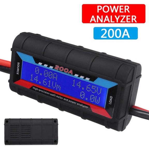RANMEI Durable Calculate The Voltage Current Power Digital Monitor 200A 4.8-60V Abs+Copper Core Black Light Lcd Screen