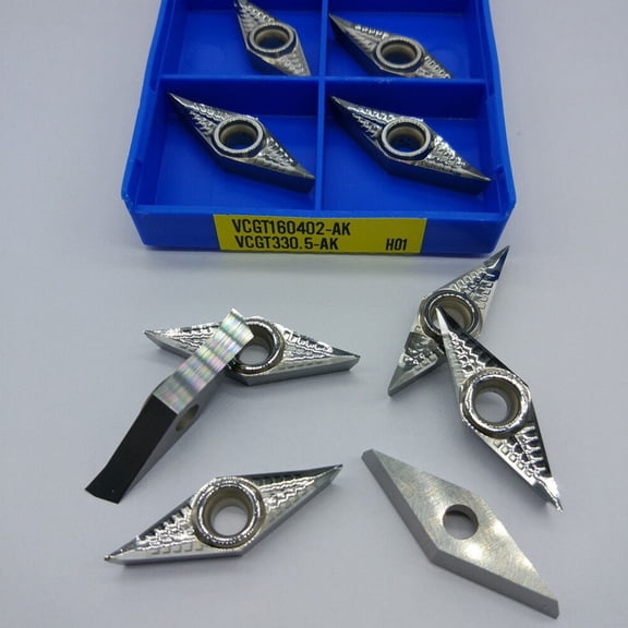 RANMEI Efficient Vcgt3305 Ak Carbide Inserts Cutter Blades Vcmt16 For High Speed Machining Of For Aluminum Tight Tolerances (10Pcs/Box)
