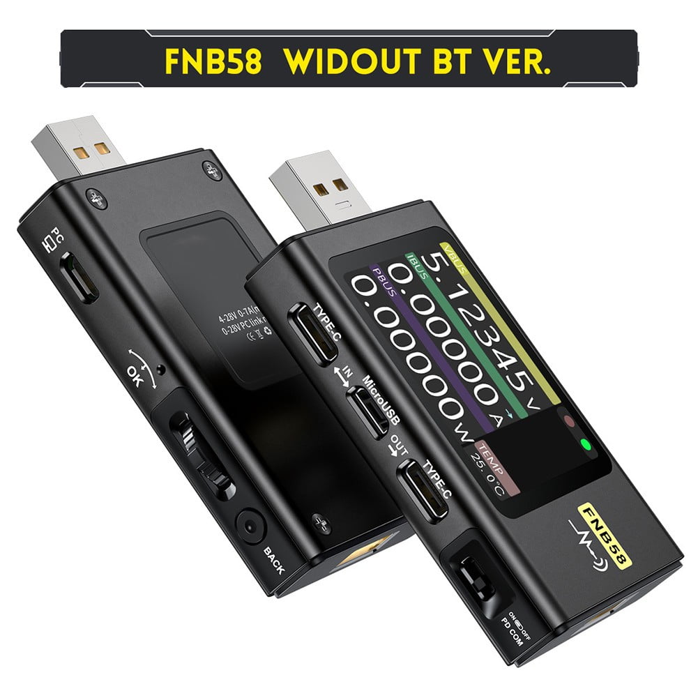RANMEI Fnb58 Digital Voltmeter Current Tester Usb Type C Fast Charge Current Meter Tool