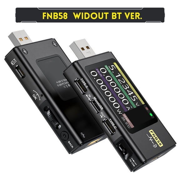 RANMEI Fnb58 Digital Voltmeter Current Tester Usb Type C Fast Charge Current Meter Tool
