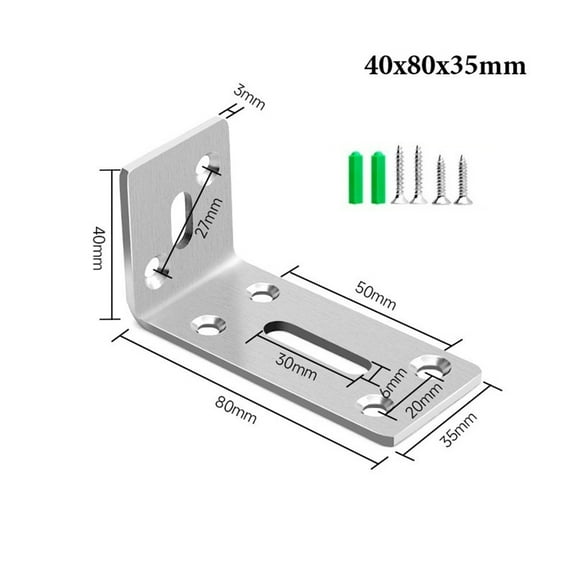RANMEI L-Shaped Corner Braces With Screws Kit For Shelves Cabinets Furniture Hardware Mounting Accessories Adjustable L-Brackets