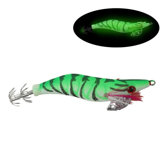 RANMEI Luminous Squid Jig Fishing Lures Artificial Wood Shrimp Lures Cuttlefish Squid Bait Fishing Wobblers Baits