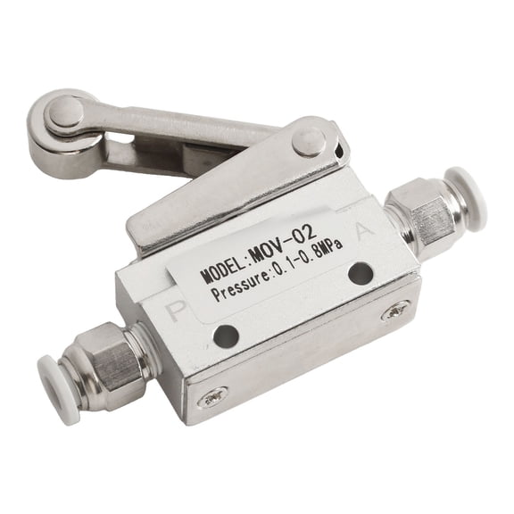 RANMEI Mov-02 Pneumatic Valve 2 Position 2 Way 1/8In Roller Pneumatic Mechanical Valve N C On-Off Valve Mov-02 Aluminum Tools