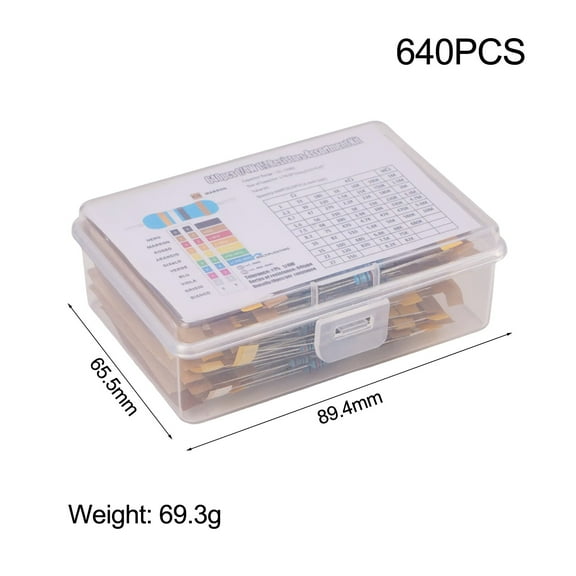 RANMEI Perfectly Labeled Resistor Kit For Easy Identification 640 Pcs 64 Values