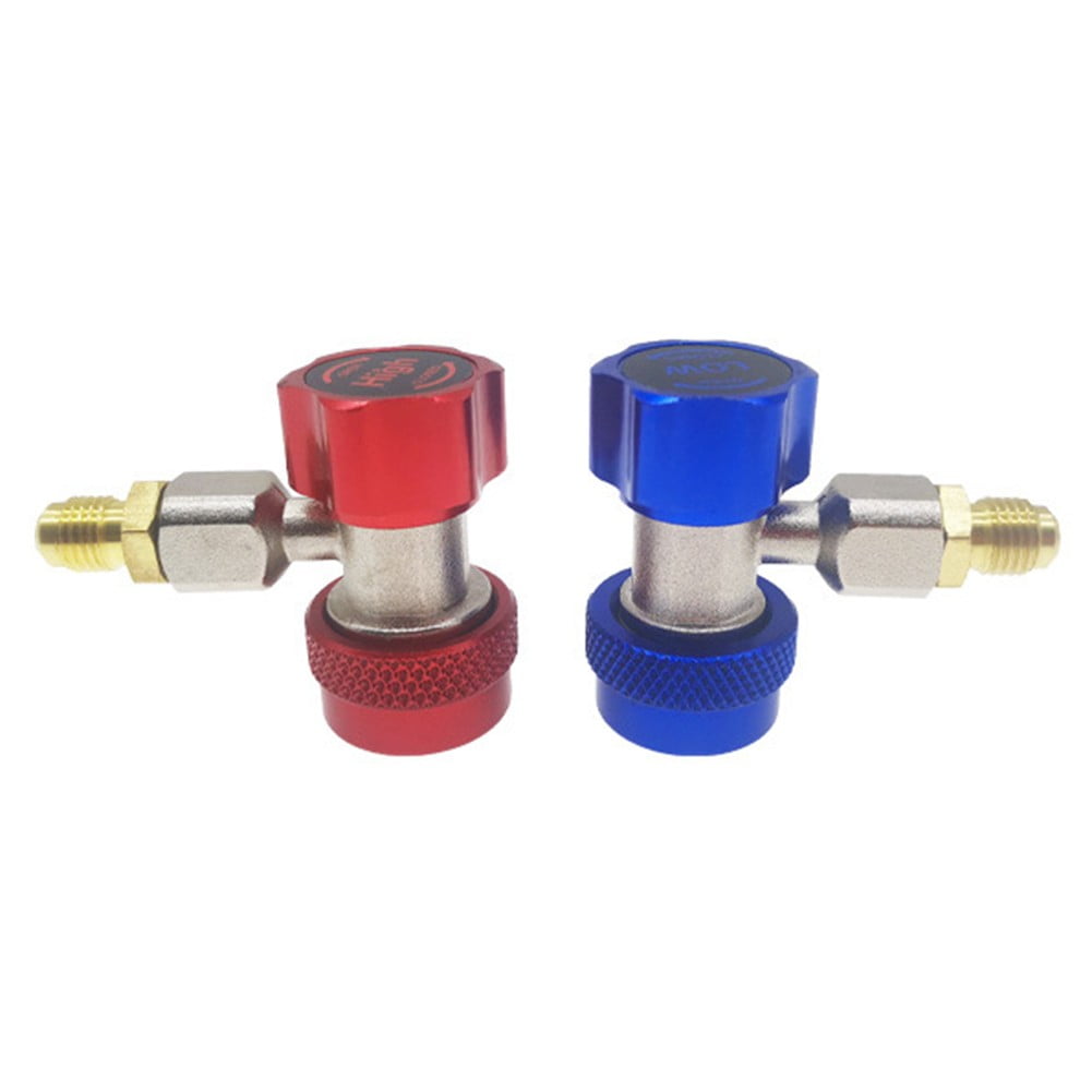 2-Piece 90 Degree A/C Quick Coupler Adapter - Converts High & Low Side Ports For Charging 8 thumbnail image
