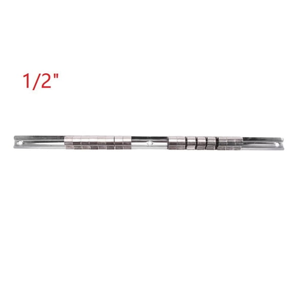 RANMEI Socket Rack Holder 1/4 3/8 1/2 Inch With 16 Clips On Rail Tools Organizers Storage Stainless Steel Constructions For Garages