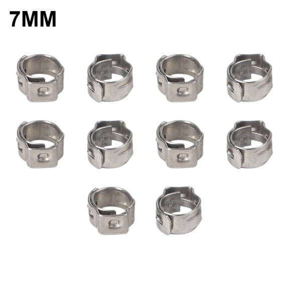 RANMEI Stainless Steel Crimp Fittings Single Ear Hose Clamps Hose Clamp Rings Set Of 10 For Secure Pex Pipe Connections