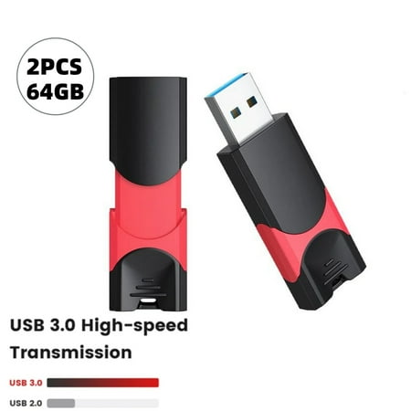 RAOYI 2 Pack 64GB USB 3.0 Flash Drives Thumb Drive Bulk Memory Stick for PC Data Storage