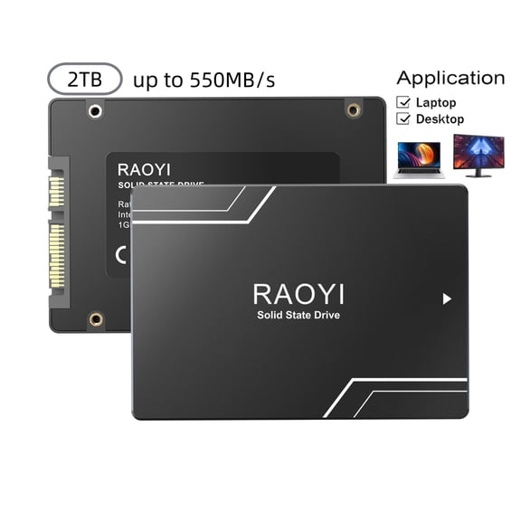 RAOYI 2000GB SATA III SSD 2.5" Internal Hard Drives,Up to 550MB/s,with 3D NAND, for Laptop & Desktop PC Upgrade