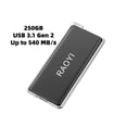 thumbnail image 1 of RAOYI 250G External Hard Drive,Portable SSD up to 540MB/s,USB 3.1 Gen2,Compatible with PS4/Windows/Mac,Black, 1 of 6