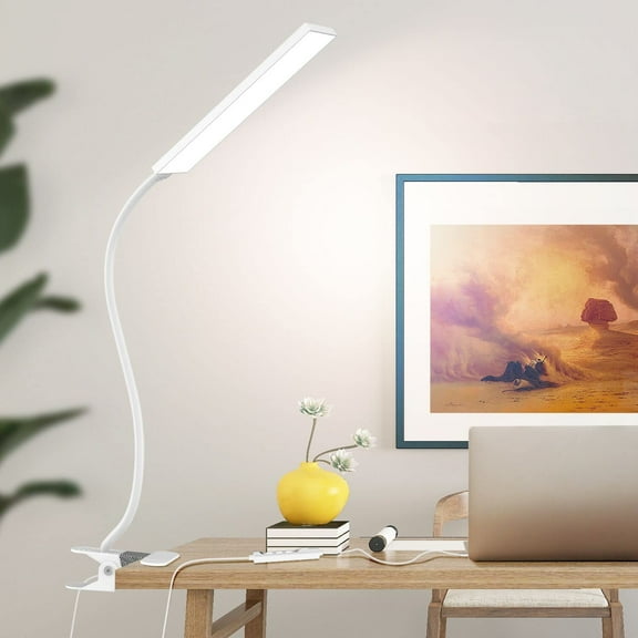Selfie Light,RAOYI Clip on Lamp LED 3 Color Modes Eye-Friendly Light with USB Port 360Flexible Adjustable Neck,White