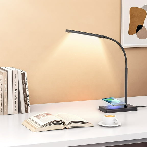Selfie Light,RAOYI LED Fill Light with Wireless Charger,USB Charging Port,Adjustable Neck Lamps for an office in home