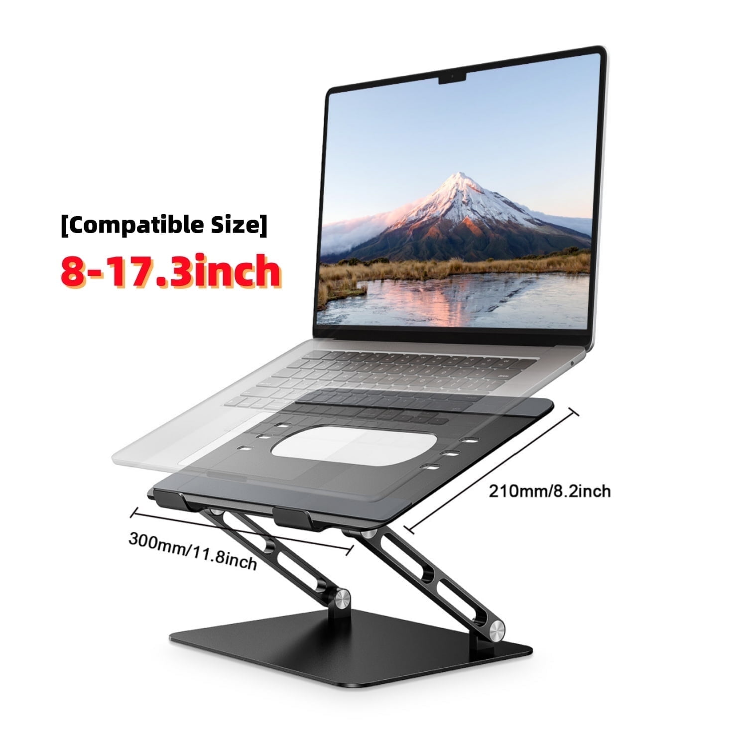 RAOYI Laptop Stand for Desk, Portable and Foldable Adjustable Riser for ...