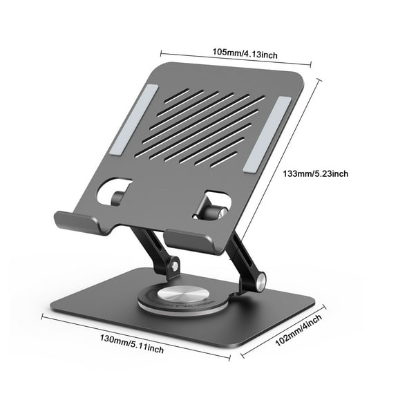RAOYI Tablet Stand for Desk, Adjustable & Foldable Tablet Holder, Compatible with Tablet/Pad/Phone and More, Black