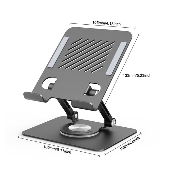 Tablet Stand for Desk, RAOYI Adjustable & Foldable Phone Stand For Desk, Compatible with Tablet/Pad/Phone and More, Black