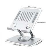 Phone Stand For Desk, RAOYI Adjustable & Foldable Tablet Stand for Desk, Compatible with Tablet/Pad/Phone and More, Silver