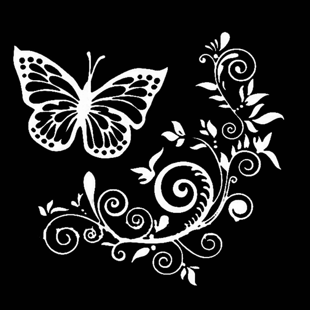 RAOx Butterfly Flower CarStyling Vehicle Body Window Reflective Decals