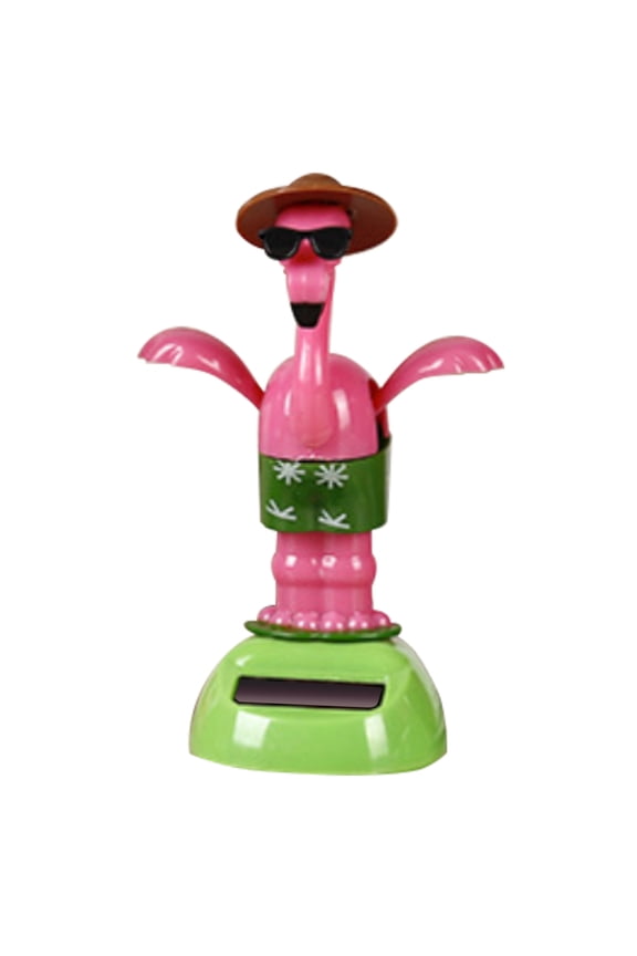 Windcarnival Creative Plastic Solar Power Flamingo Car Ornament Flip Flap Pot Swing Kids Toy