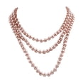 thumbnail image 1 of Windcarnival Faux Pearl Necklace Charming Sleek Glass Cluster Long Simulated Pearl Necklace for Anniversary, 1 of 8